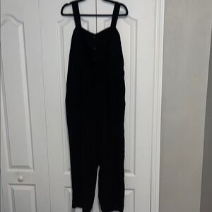 Old Navy Black Sleeveless Button-Front Jumpsuit